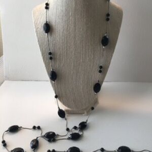 Sophisticated Black Beaded Necklace